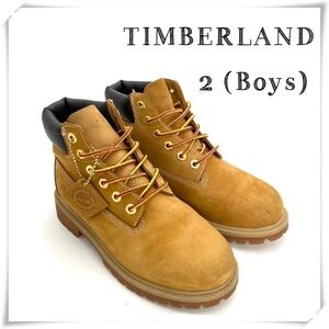 Timberland Kids 6”Premium Waterproof Leather Lace up Hiking Boot in Tan Camel